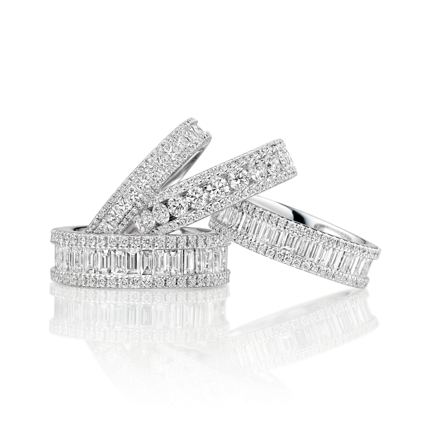 Fancy diamond eternity rings