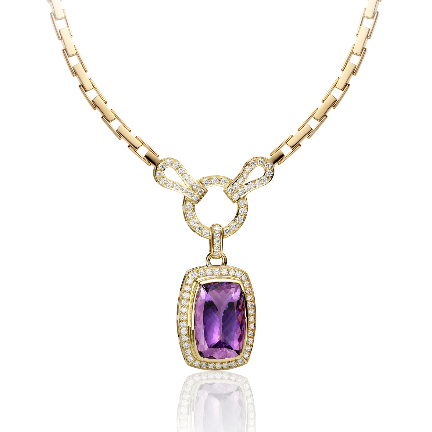 Superb amethyst and diamond necklace
