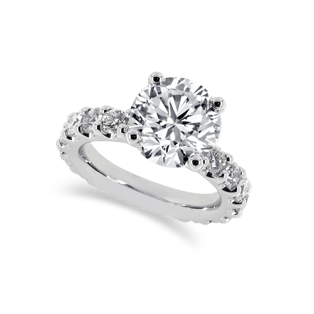 Brilliant cut diamond engagement ring