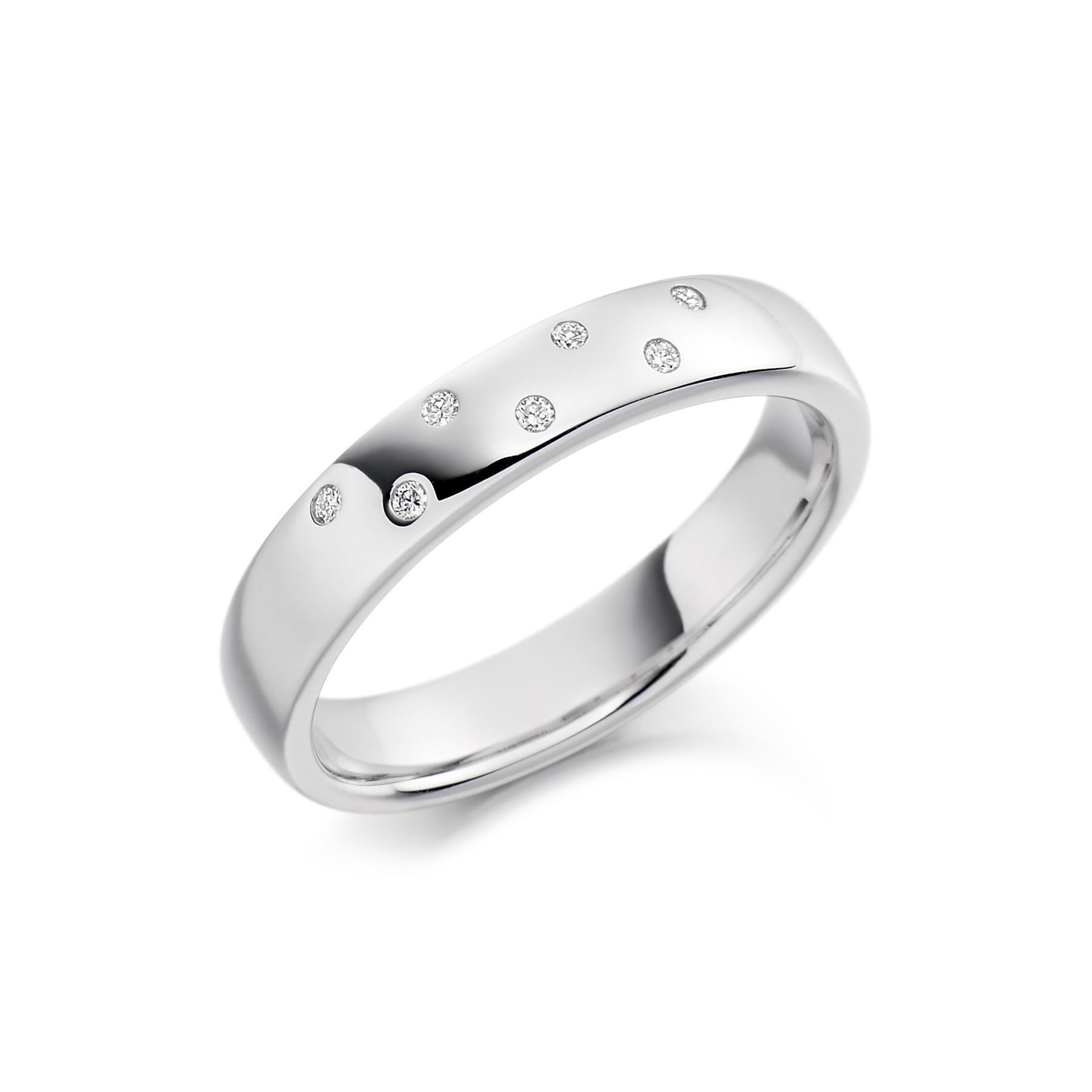 Wedding Band Set with Scattered Diamond