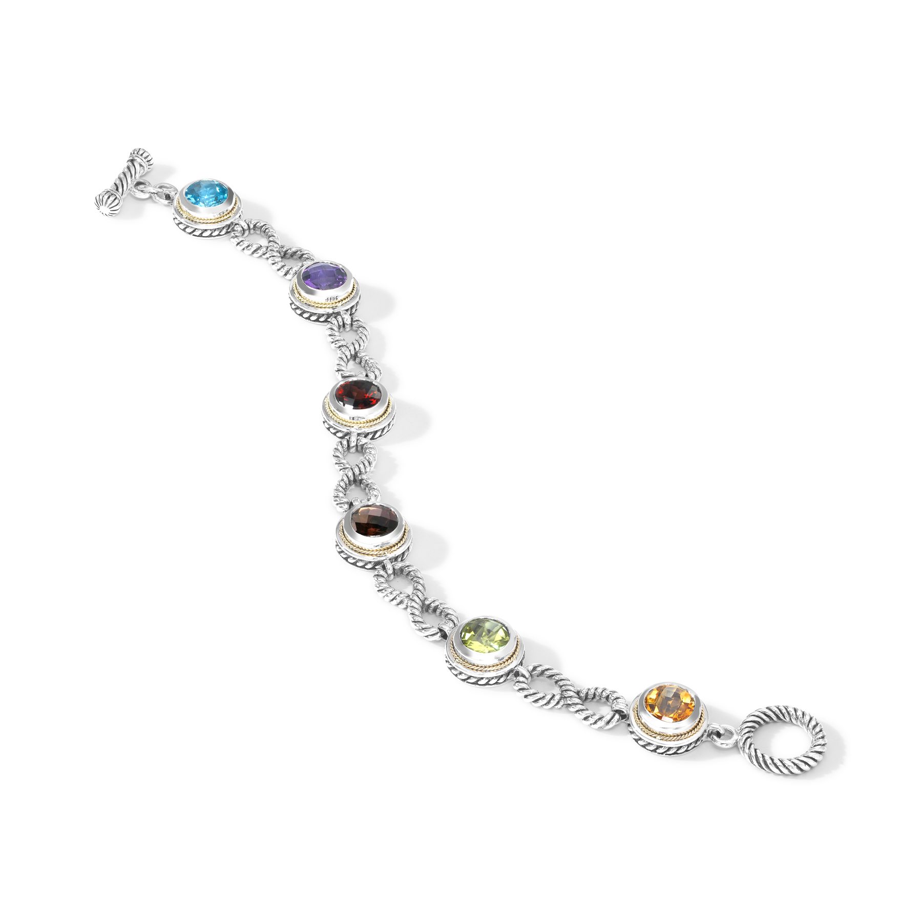 Silver Multi Gemstone Bracelet