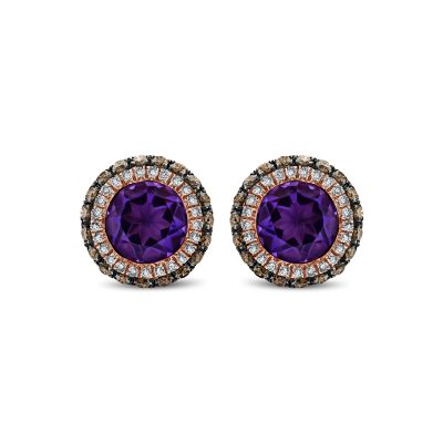 Amethyst stud earrings