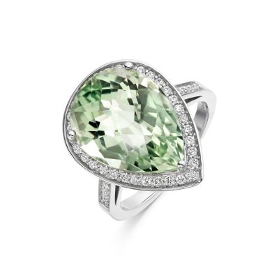 Large pearshaped green amethyst