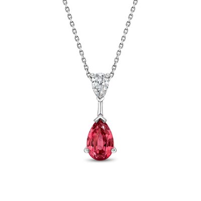 Pear-shaped hot pink spinel