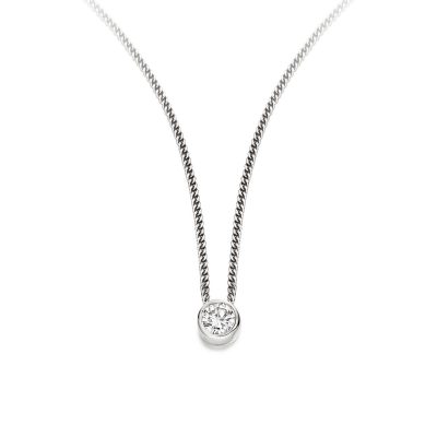 Rub set diamond pendant