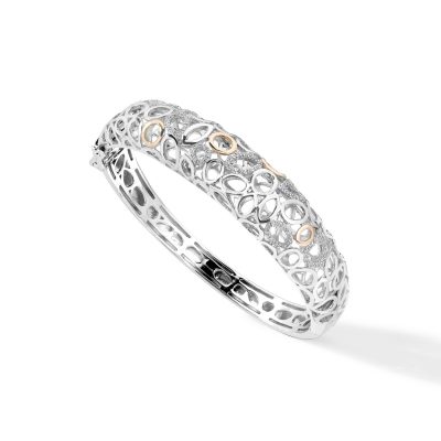 Silver + Diamond Bangle