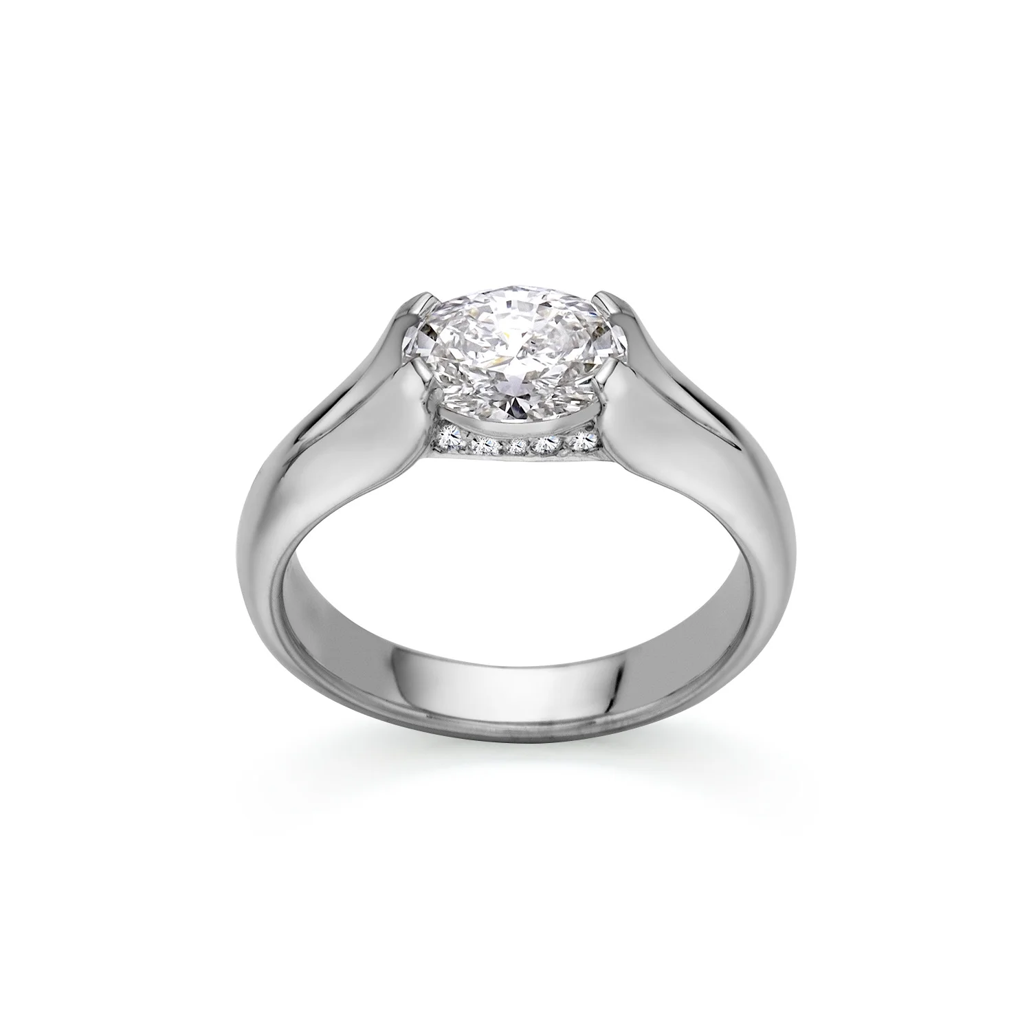 Engagement-Rings-Michael-Platt-Resize-oval-diamond-ring-diamond-set-across-the-band-with-diamond-set-bezel